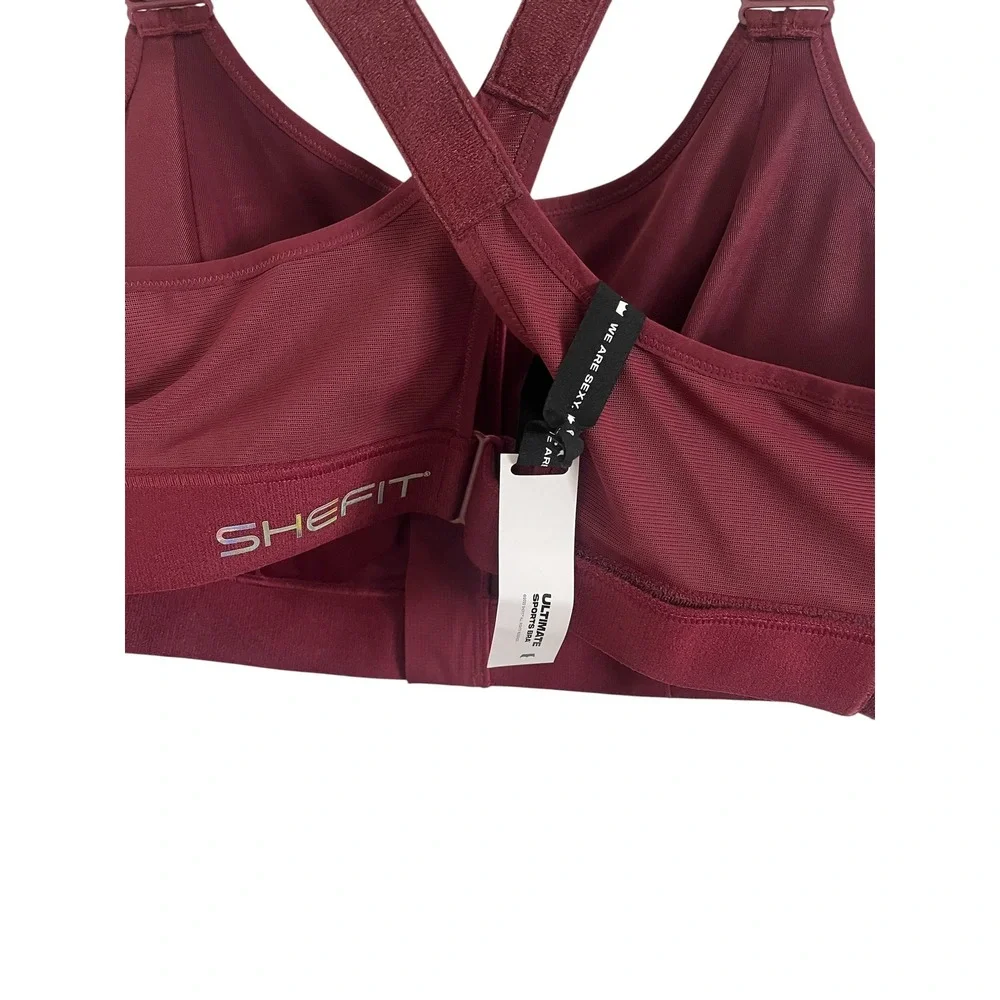 SHEFIT Plus‎ Size High Impact Ultimate Sports Bra in Wine Size 6Luxe
